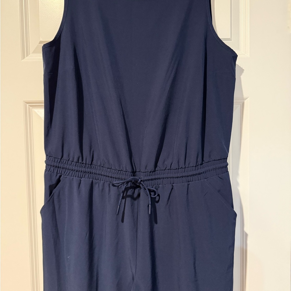 Casual Navy Drawstring Jumpsuit - Large